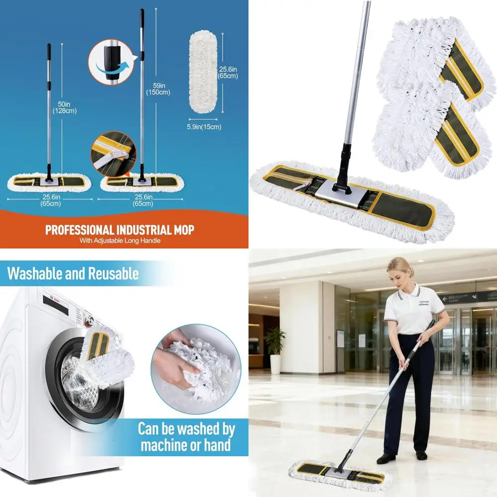

Heavy-Duty 24 Dust Mop with 59 Telescoping Handle for Various Floor Types