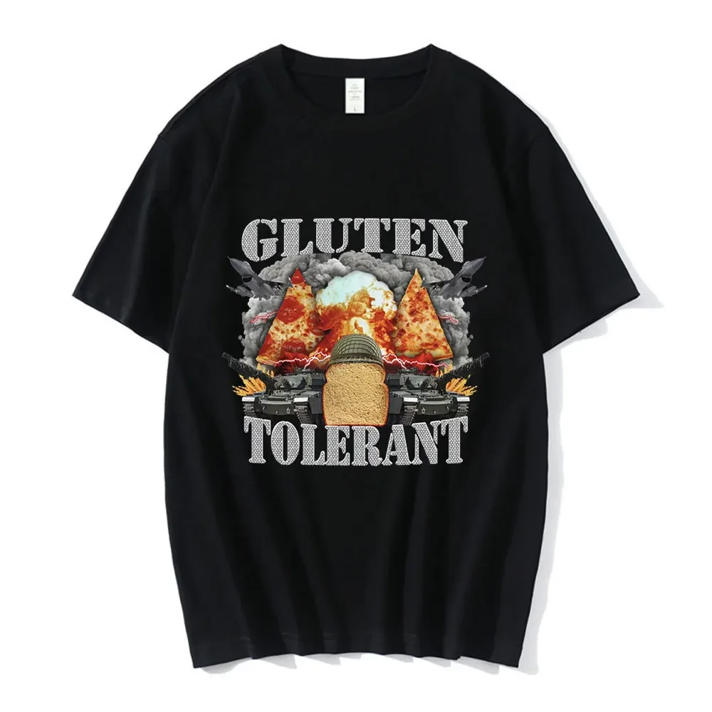 Gluten Tolerant Oddly Specific Meme T Shirt Men's Clothing Fashion Hip Hop T-shirt Casual Cotton Short Sleeve Oversized T Shirts