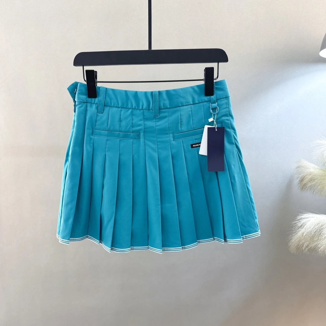 Women's Golf Skirt 2026 Summer New Korean Style Pleated A-Line High-Waist Slimming Sporty Breathable Quick-Dry Stretch Polyester