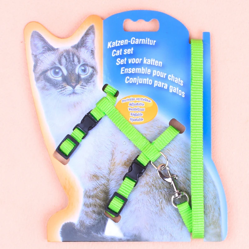 

New cat leash I-shaped special dog leash for going out is firm and safe paper jam chest and back pet supplies