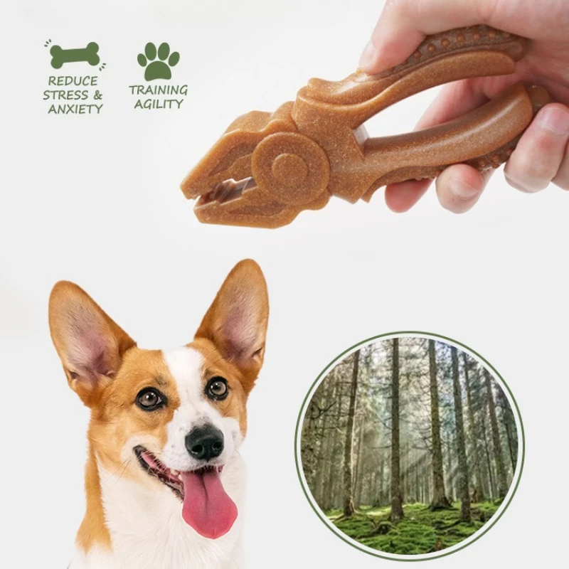 Hundespielzeug Selbsthöhung Antiboredom Holz Kunststoff Backenzahnstab Bissfeste Zahnreinigung Haustierspielzeug für mittelgroße und große Hunde – Detail 4