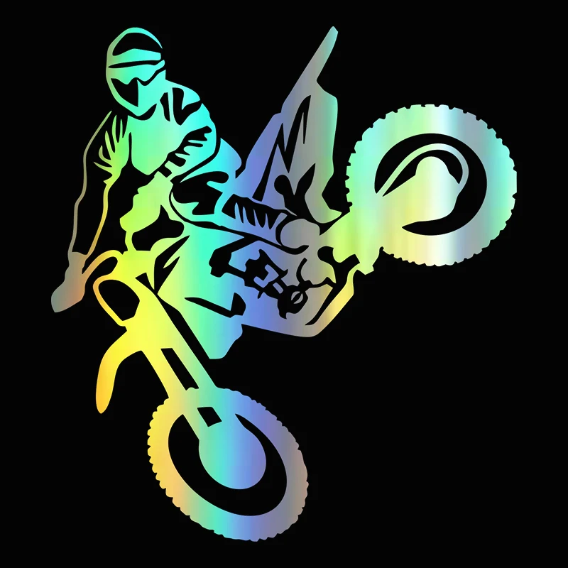 15.6x14.1CM Motocross Car Stickers Vinyl Reflective Car Styling Decals Black / Lase