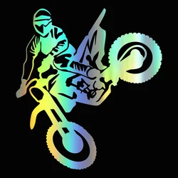 15.6x14.1CM Motocross Car Stickers Vinyl Reflective Car Styling Decals Black / Lase