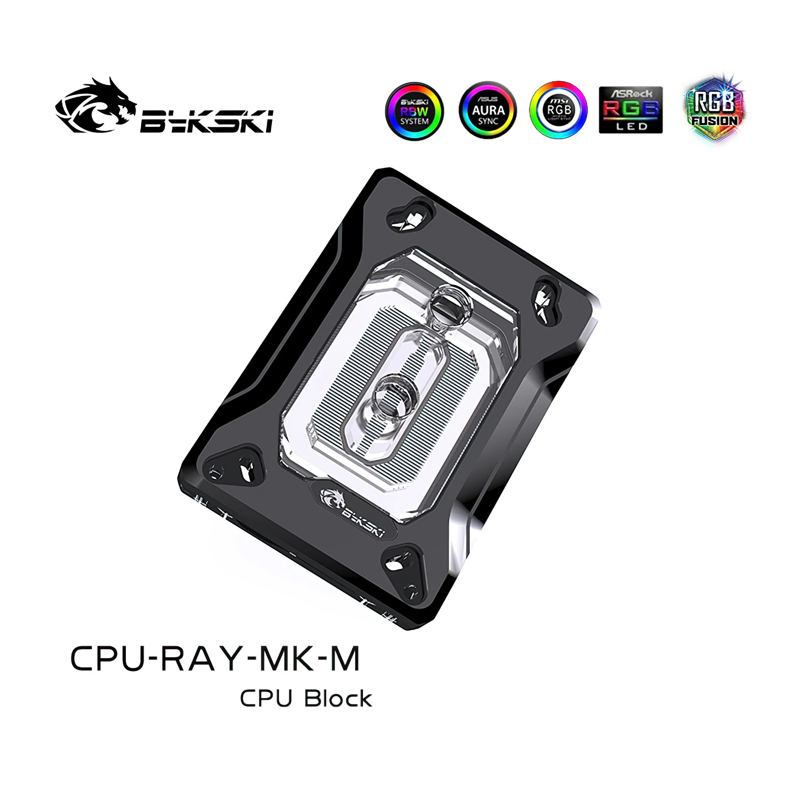 Bykski RGB CPU Liquid Cooling RGB Block Cooler for AMD Ryzen 7/5/3/AM5/AM4/AM3+/AM3/AM2+/AM2/FM2+/FM2/FM1 CPU-RAY-MK-M