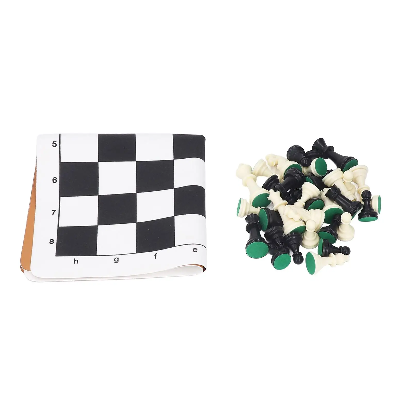 

PU Leather International Chess Set with Black & White Pieces for Table Games