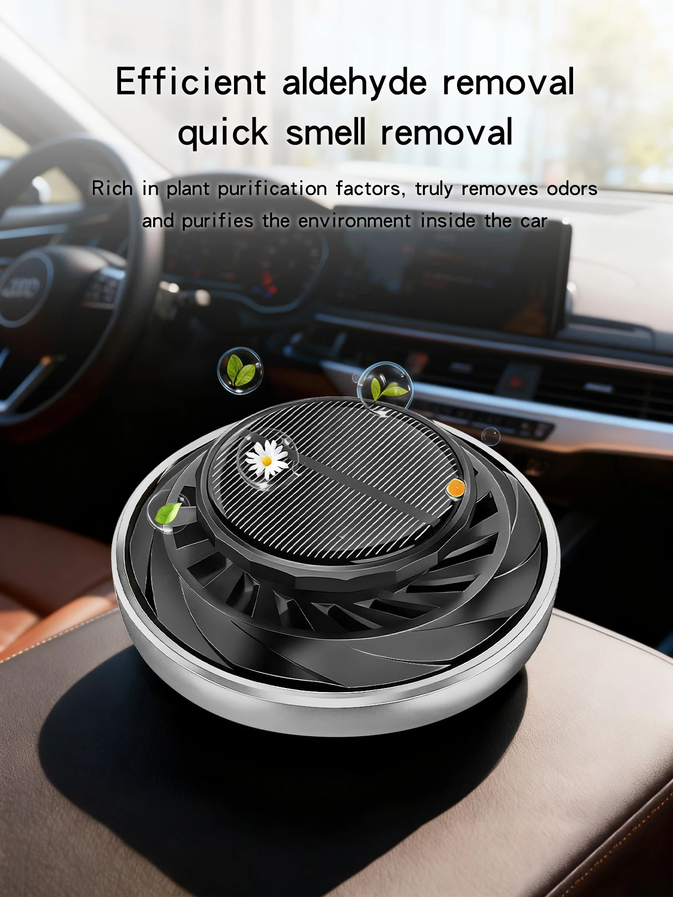

Портативный автомобильный аромадиффузор на солнечной энергии | Турбинный быстродействующий дезодорант, устранитель формальдегида