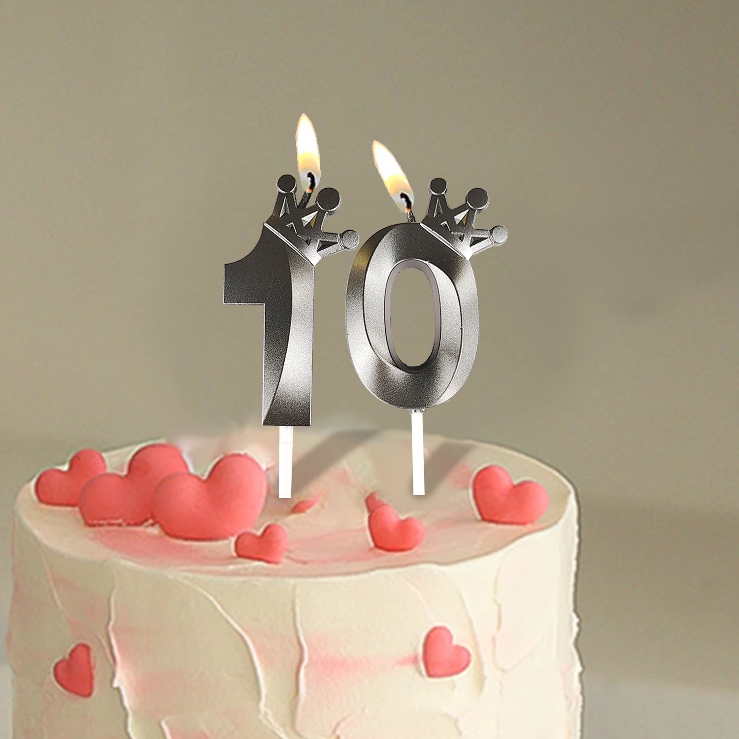 1Pc Crown Birthday Cake Digital Candle Black Crown Creative Party Celebration Birthday Cake Decoration