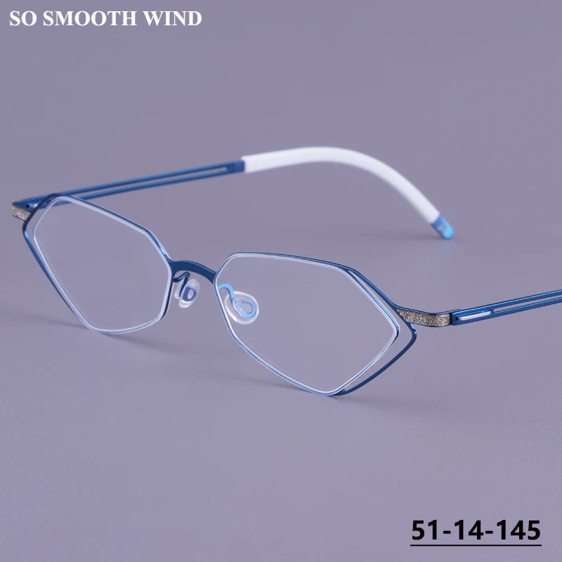 

Модные титановые оправы для очков в форме бриллианта, ультралегкие безвинтовые очки для мужчин и женщин, люксовые дизайнерские брендовые очки