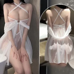 Sexy Lingerie Ladies Lace Sleeveless Babydoll V-neck Nightdress Pajamas Evening Dress Plus Size Sexy Lingerie Hot Nightdress