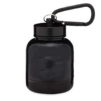 100 مللي زجاجة مسحوق الحليب الصغيرة المحمولة مسحوق البروتين مع سلسلة المفاتيح في الهواء الطلق التخييم تخزين الحاويات زجاجة مفتاح سلسلة