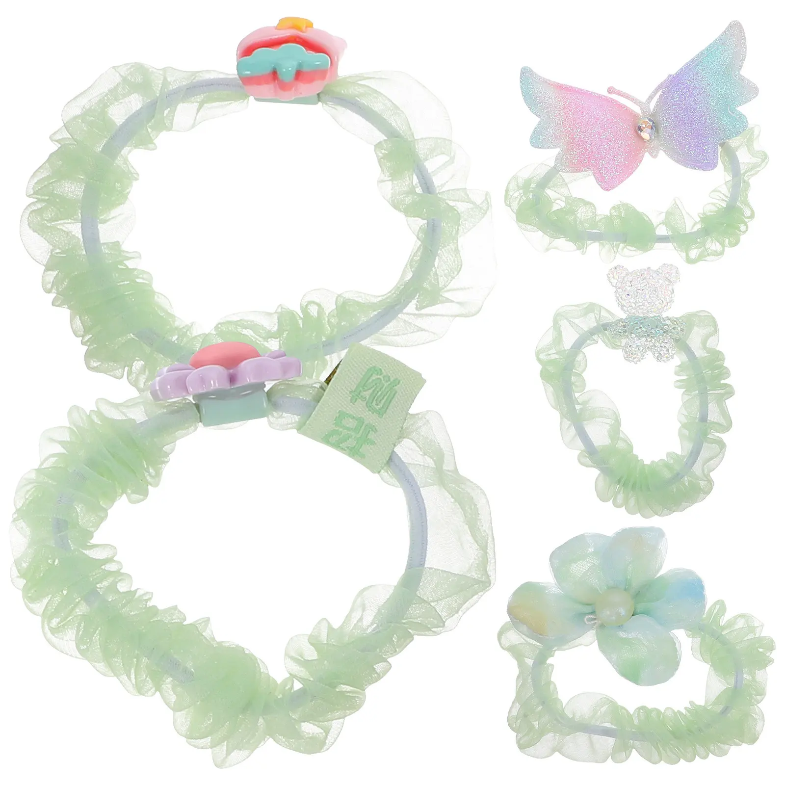 

5 Pcs Scrunchies Kawaii Hair Ties Accessories for Cute