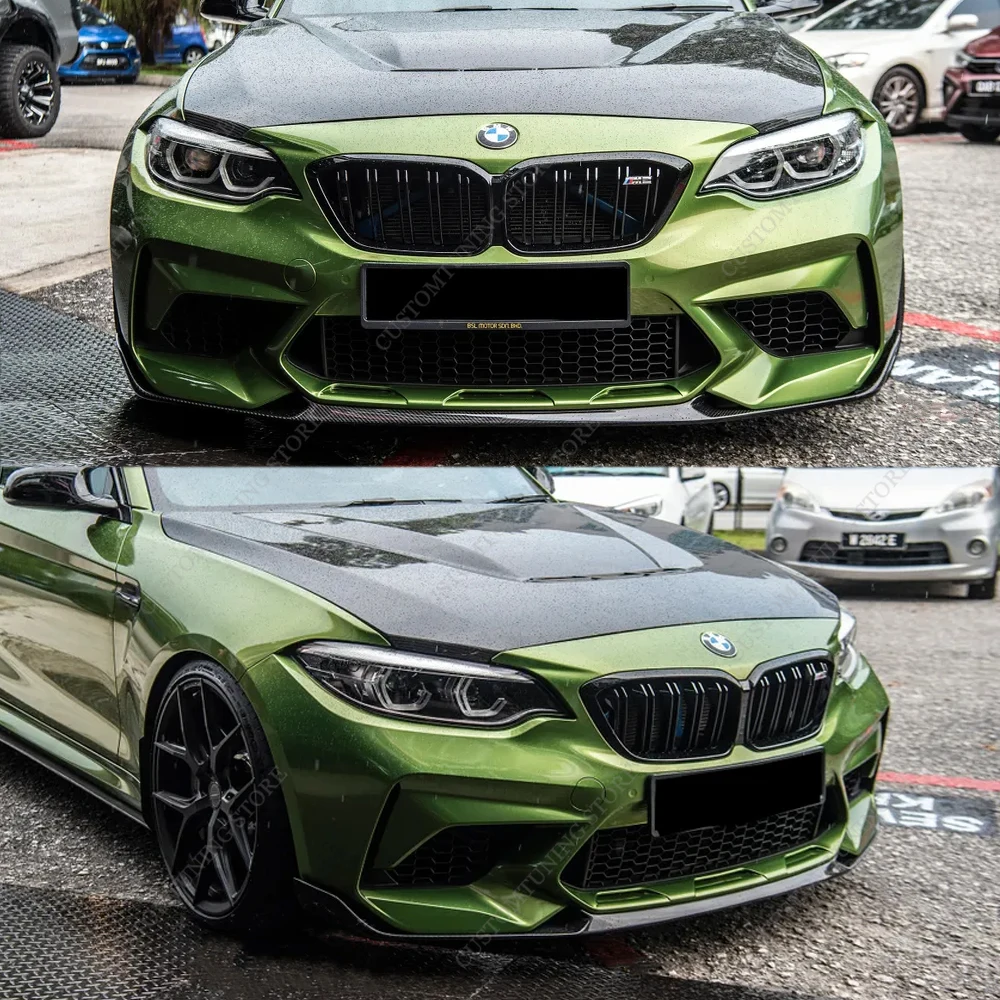 

For Bmw F87 M2 3Pcs Gloss ABS Front Bumper Lip Spoiler Splitter Diffuser Bodykits Canards M2 Coupe 2016-2021 Bodykits Tuning