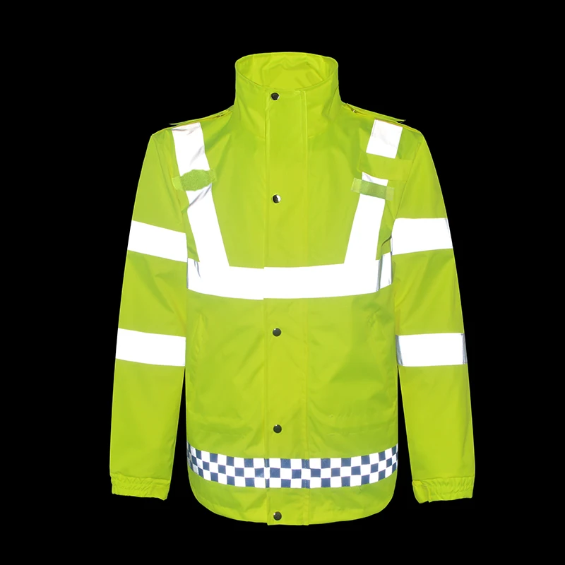 Men\'s Work Wear Jacket Reflective Raincoat Jacket High Visibility Working Jacket Traffic Warning Coat Waterproof Size M-3XL
