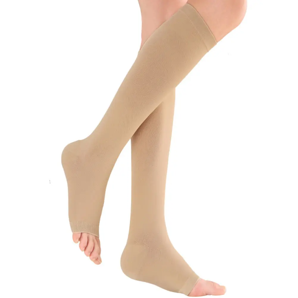 

1 Pair Compression Socks Pressure Socks Elastic Calf Stockings Knee High Breathable Open Toe Calf Support Sleeve for Women