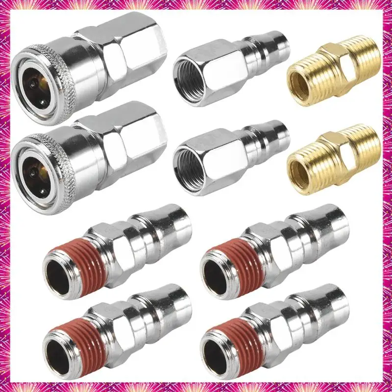 LUWEI 10Pcs 1/4 Inch BSP Air Line Hose Compressor Fitting Connector Coupler Quick Release Pneumatic Parts For Air Tools Hardware