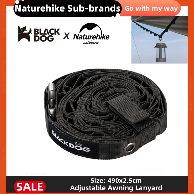 Naturehike-Blackdog Outdoor Canopy Lanyards Multi Purpose Camping Rope Tent Accessories Adjustable Portable Lanyard Lamp Lanyard