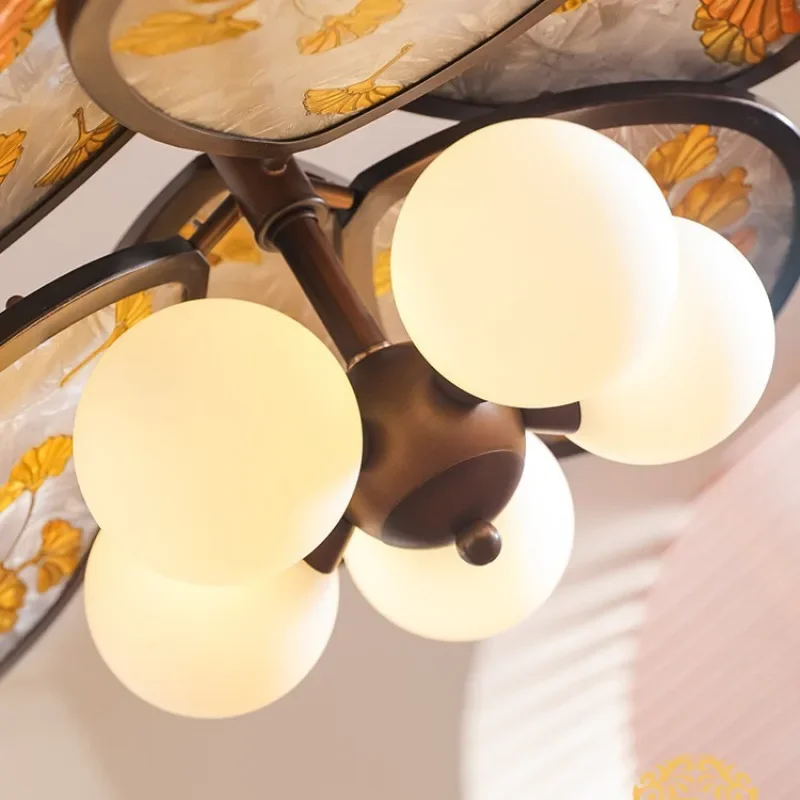 Enamel bedroom ceiling light Zen new Chinese style room antique master bedroom light