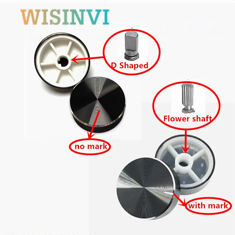 2PCS Aluminum Alloy Potentiometer Knob Cap Encoder Knob Amplifier Volume Knob Cap Diameter 30mm Height 10mm Hole 6mm
