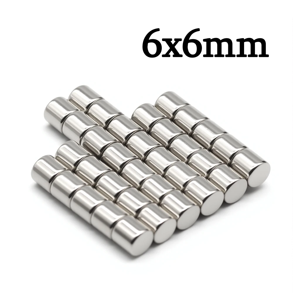 

6mmx6mm Super Strong Round Neodymium Magnet Powerful Magnets N35 small Permanent Magnetic NdfeB Refrigerator Magnet 6x6