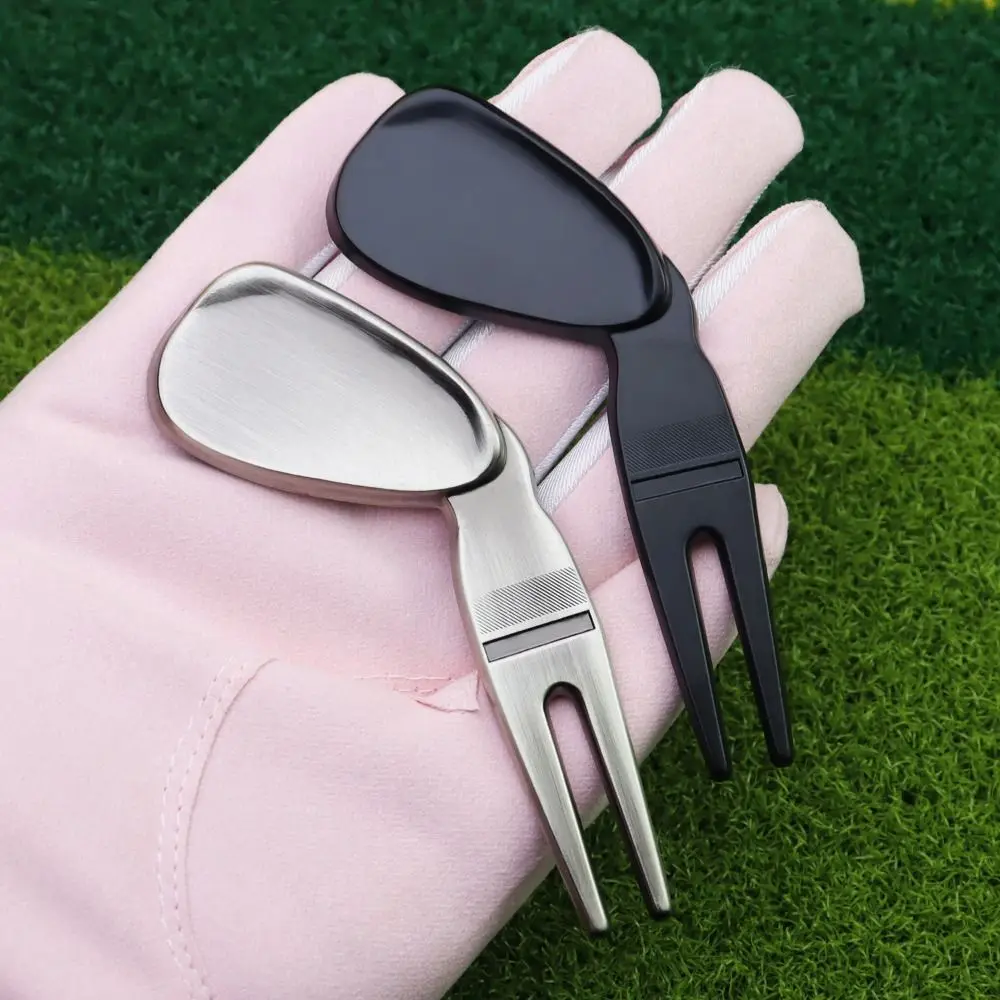 Spacecraft Golf Green Fork Magnetic Portable Divot Fork Zinc Alloy Multifunctional Golf Ball Marker Mark Location