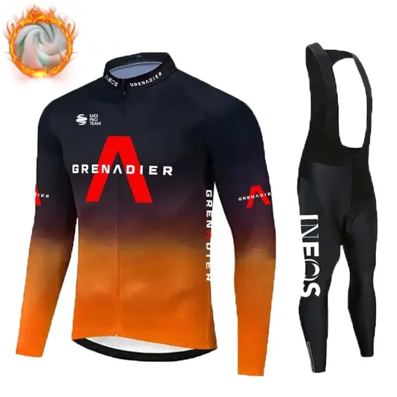 

INEOS New Men Winter And Autumn 2023 Cycling Clothing Long Bicycle Jersey Set MTB Warmth Bike Jersey Set Ropa Ciclismo Hombre