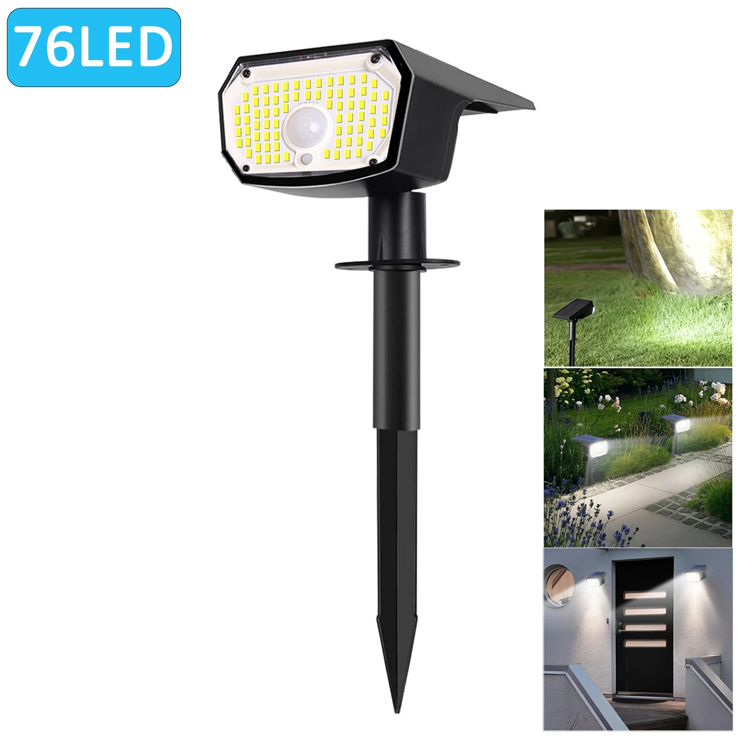 76LED Solar Lights Outdoor Waterproof Solar Landscape Lights for Lawn Pathway Walkway Yard Garden Decorative Lighting