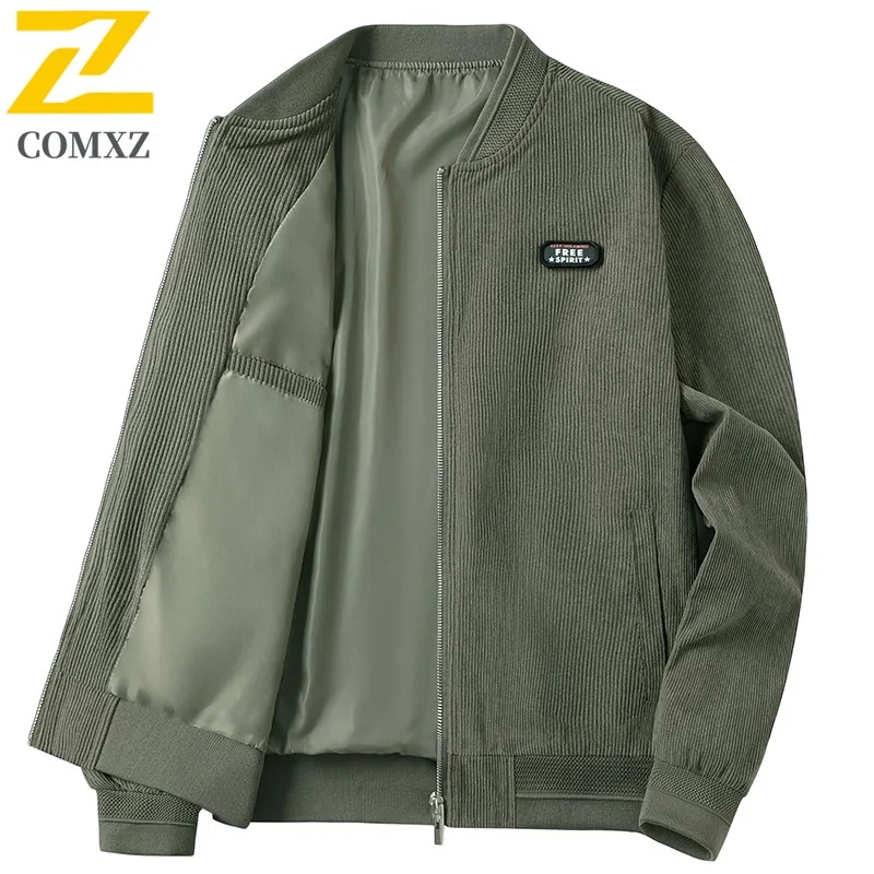 

COMXZ Jacket Mens 2025 Autumn Plus Size High Fashion Lightweight Windproof Travel Turndown Collar Coat Cycling Trendy Outerwear