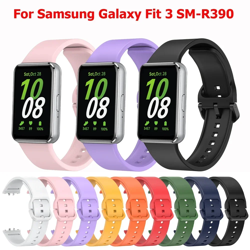 Мягкий силиконовый ремешок для Samsung Galaxy Fit 3, сменный спортивный ремешок для часов Samsung Galaxy Fit3, аксессуары для ремешков