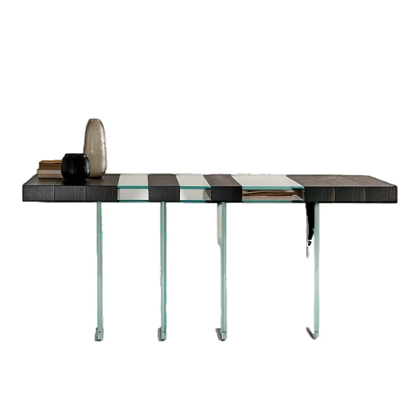 Glass Entrance Platform Light Luxury Modern Entry Table Shelf Decorative Cabinet