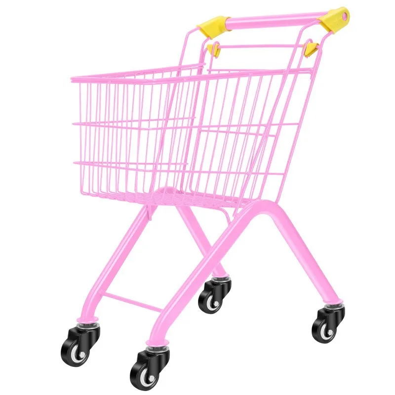 Foldable  shopping cart children's supermarket shopping cart play house trolley multi-color trolley supermarket toy