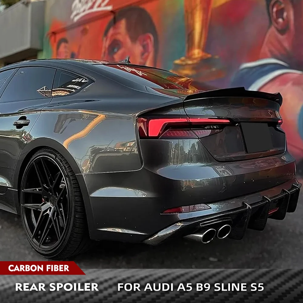 

Car Rear Trunk Boot Lip Wing Spoiler For Audi A5 Sline S5 Sedan B9 2017-2022 Car Rear Trunk Racing Spoiler Wing Lip Carbon Fiber