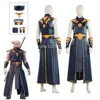 The Dark Urge Cosplay Costume BG3 Male White Dragonborn and a Sorcerer Outfits Shoes Full Set Halloween Carnival Party Clothing