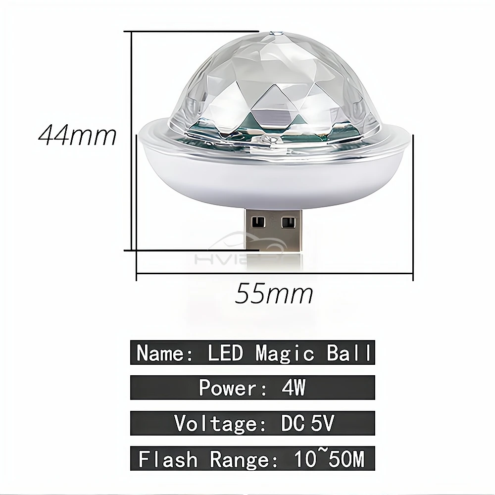 1 Uds. Luz ambiental Led USB para coche DJ RGB Mini sonido de música colorido interfaz de USB-C IOS fiesta de vacaciones Karaoke lámpara de