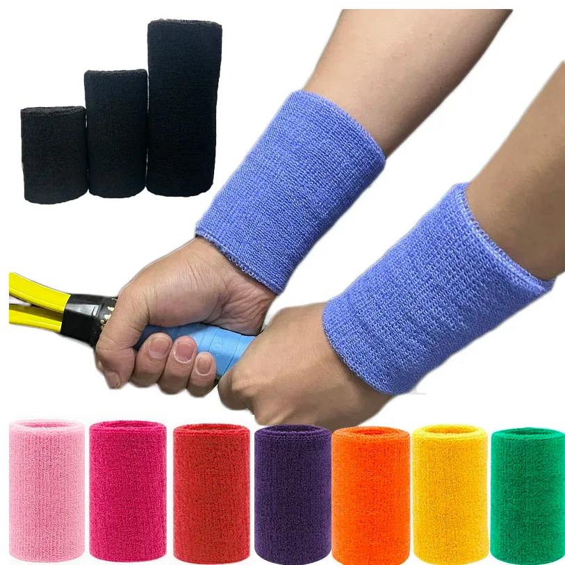 

2 Pcs Towel Sports Wristbands Tennis Sweat Bands Wrist Guard For Basketball Volleyball padel Fitness Sweatbands Wrist Wrap Cuff