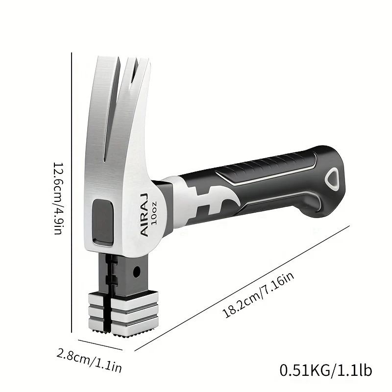 Martello per artigli in acciaio Nuovo martello multifunzionale Mini strumento Lavorazione del legno Strumenti per colpire Utensile manuale Martello per artigli forte