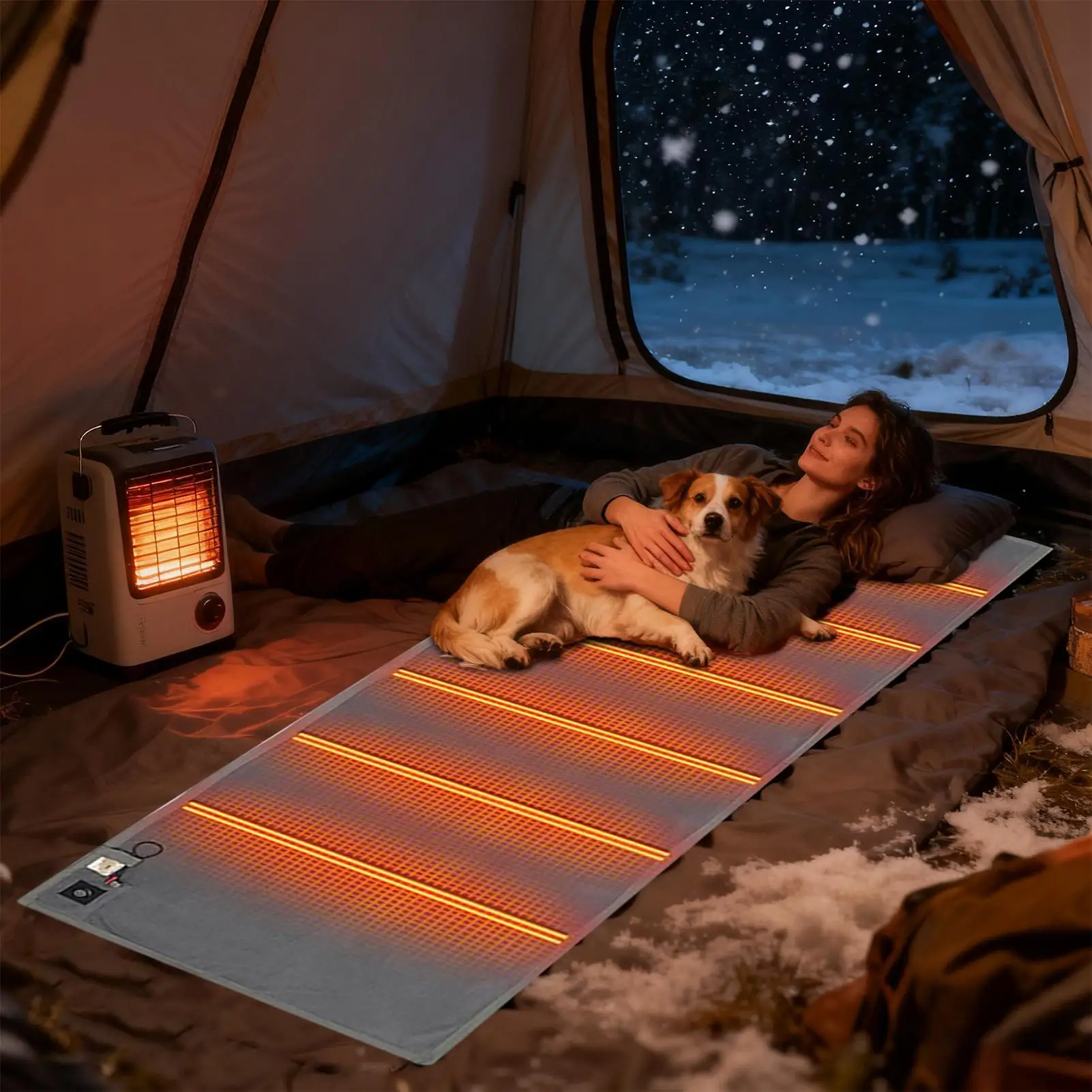 

USB Heated Sleeping Bag Liner, Adjustable Electric Warming Blanket for Camping, Hiking, Men Women Outdoor Survival Gear