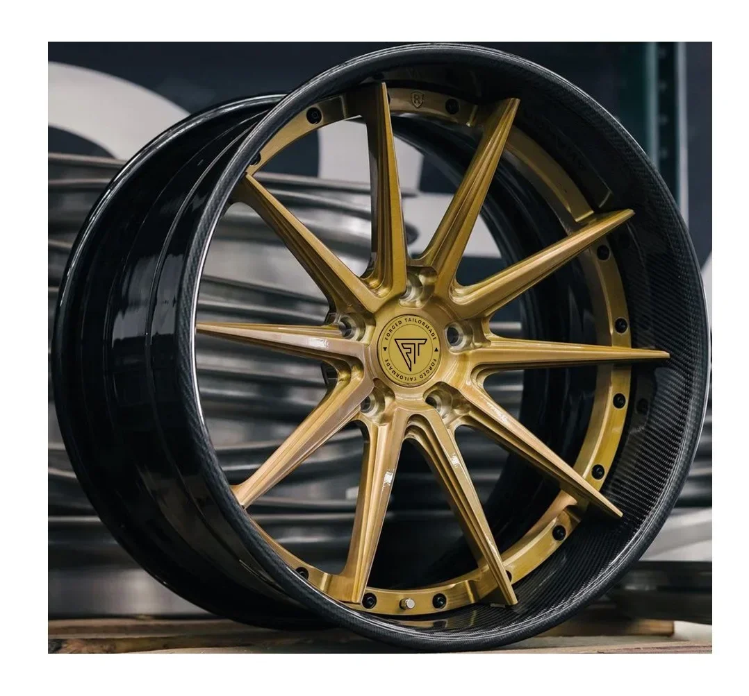5x112 5x114.3 Carbon fiber forged Wheels rims 2 piece forged alloy wheel 18 19 20 21 22 inch deep dish wheel rim