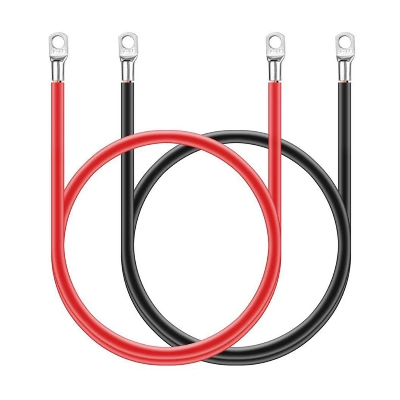 Pcs 5AWG Red + Black Inverter Cable Inverter Cables with Lugs on Both End for Car Boats