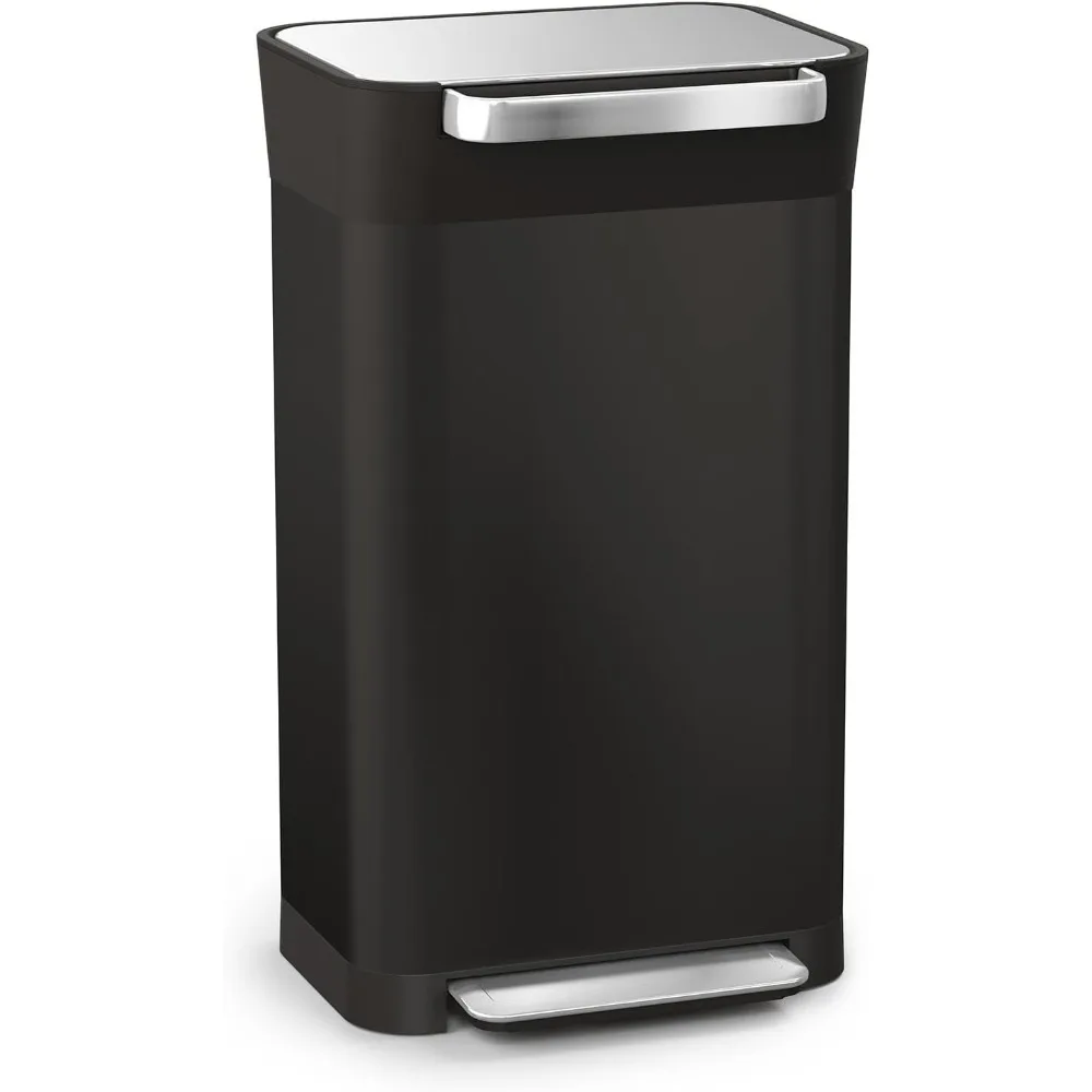 Intelligent Waste Titan Trash Can Compactor Kitchen Bin with Odour Filter, Holds Up to 90L After Compaction, Black, 30L