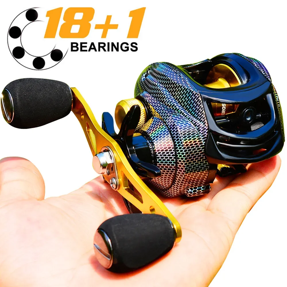 Proberos Baitcasting Reel Casting Reel Smooth Metal 7.2:1Gear Ratio Fishing Reel with Standard or Deep or Shallow Spool for Bass