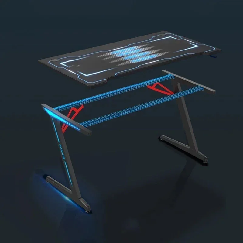 Nordic Metal E-sports Table Desktop Computer Desks for Study Home Carbon Fiber Technology Sense RGB Gaming Desk and Chair Set T