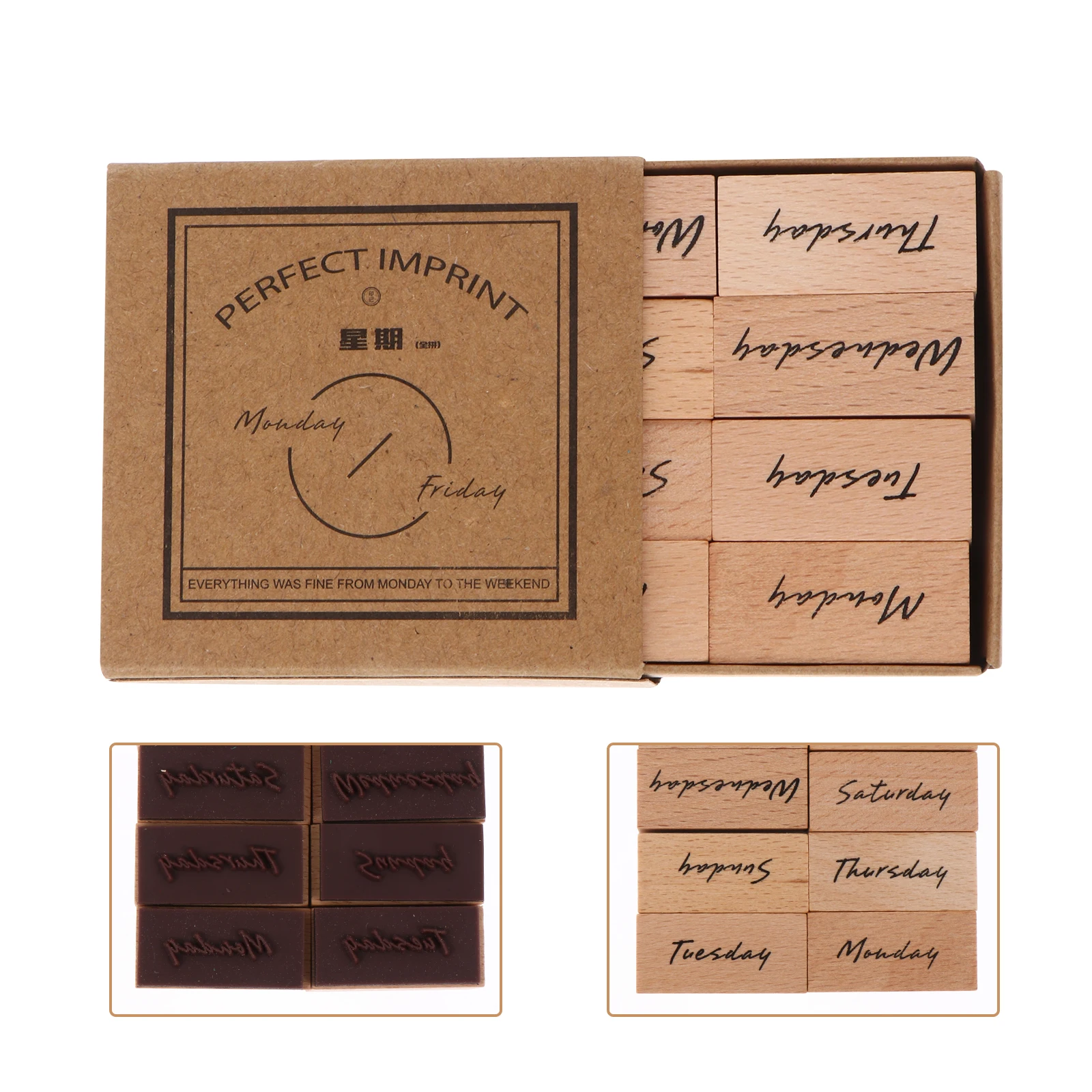 

1 set Wooden Stamp Set DIY Crafts Planner Seal Stamps Rubber Engraving Scrapbook Art Tools Jewelry Making Supplies