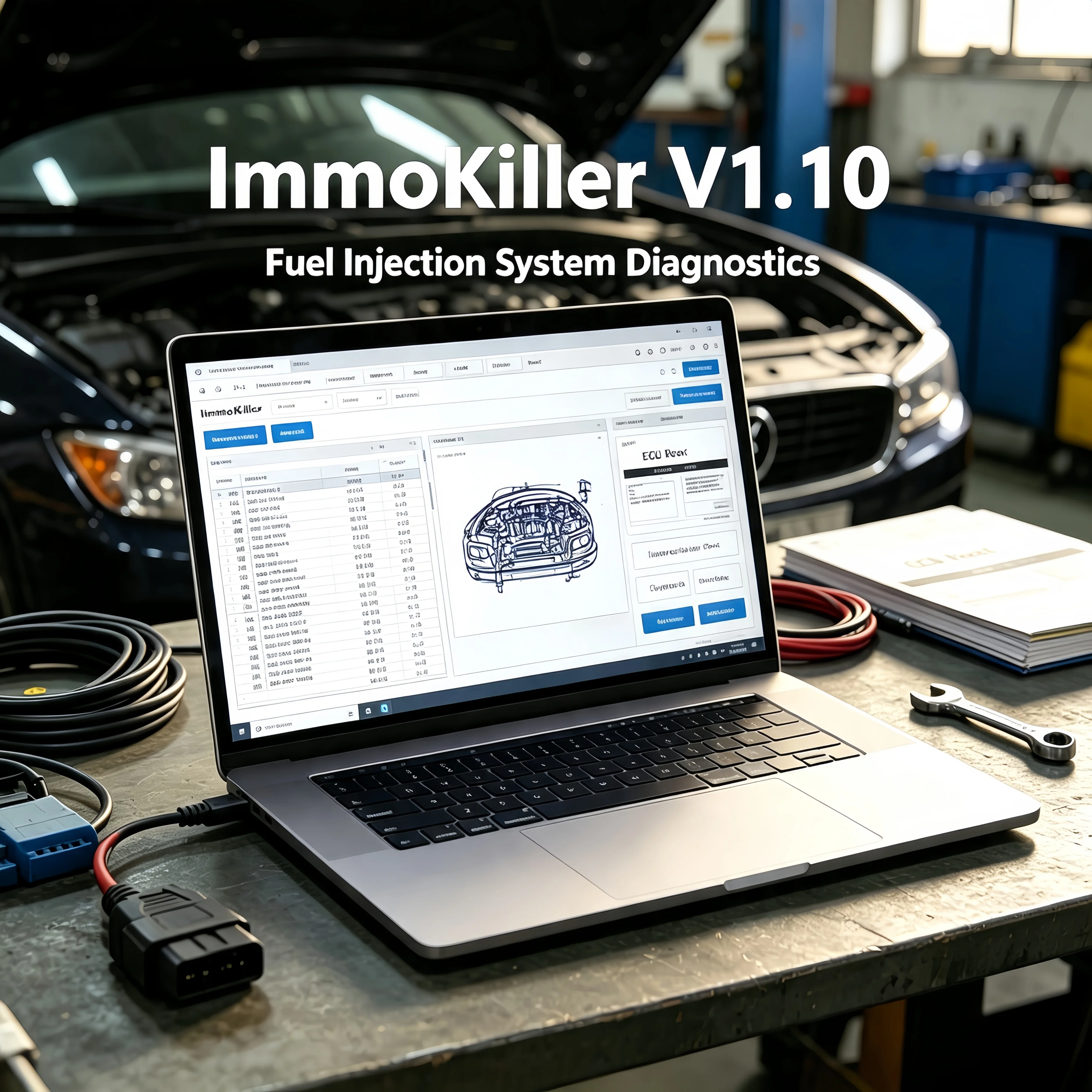 New ImmoKiller V1.10 IMMO Off Software, ECU Programmer Tool for Car Repair, Bypass Vehicle Immobilizer Virgin Function & USB