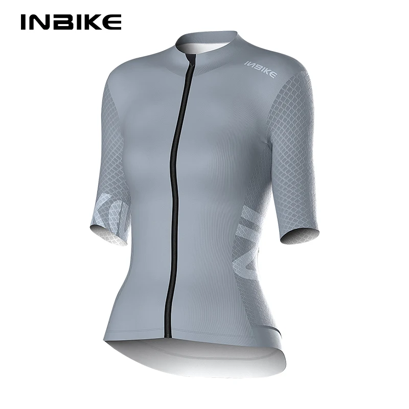 INBIKE Sommer Damen Kurzarm-Radtrikot, schnell trocknend, MTB-Top, Fahrrad-Reithemden für Damen, MTB-Trikot, Kleidung mit Taschen