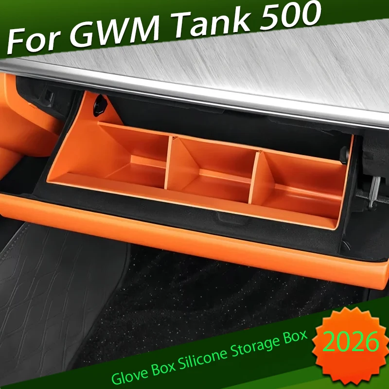 

Car Glove Box Silicone Storage Box Suitable for GWM Tank 500 Hi4-Z Hi4-T 2026 Modified Auto Co-pilot Storage Box Car Accessories