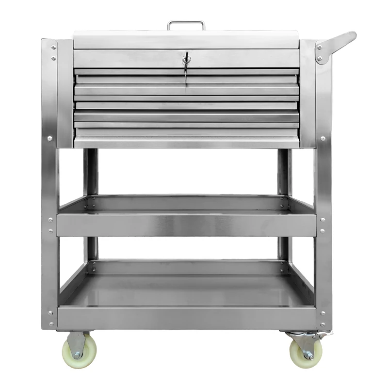 a forHeavy Duty Steel   Tool Cart Cabinet 3 Drawers Keyed Locking System 300kg Load Capacity Large Capacity Hardware Storage
