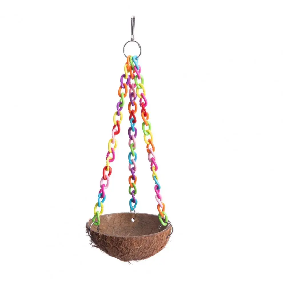 Coconut Shell  Convenient Natural Style Multicolor Chains Hamster Nest Durable Parrot Cage Wear-resistant   for Home