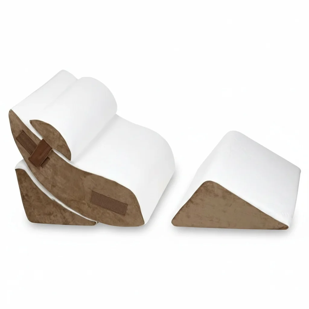 4PCS Bed Wedge Pillow,  Memory Foam Triangle Adjustable Support Cushion, for Acid Reflux, Anti Snoring Relief