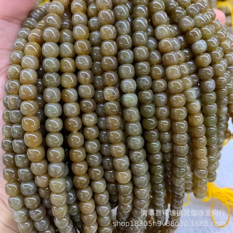 Hotan Jade, Sugar‑Colored, Vintage‑Style : 108‑Bead Prayer , Multi‑Strand Bracelet Components, Loose Beads Fo