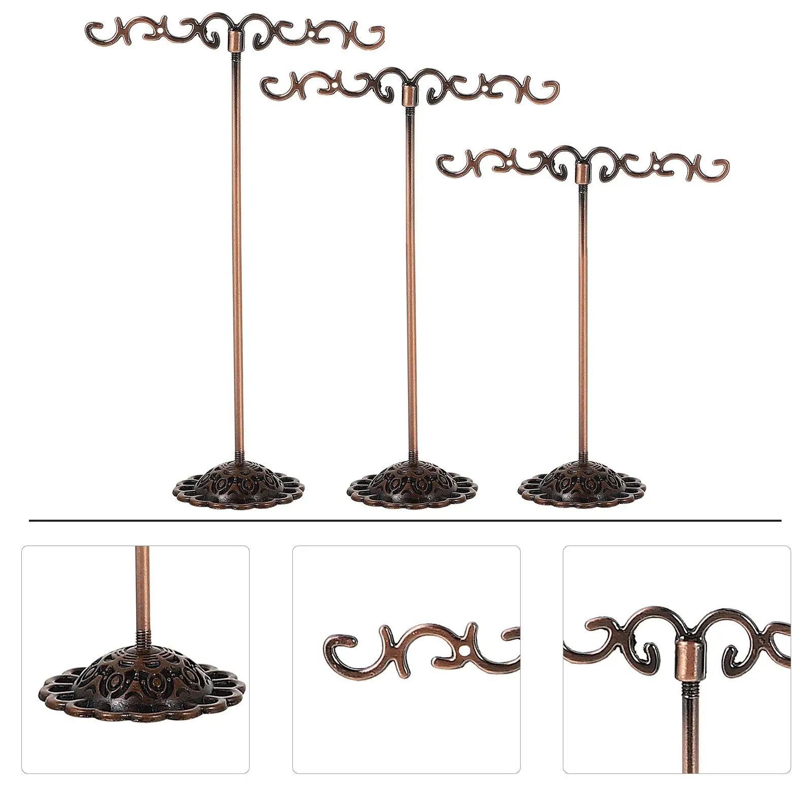 3 Pcs Earring Necklace Display Rack Steady Base Jewelry St Storage Desktop Showroom Home Practical Desktop Adornment Gift
